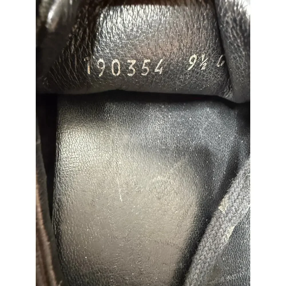 Gucci Black Leather & GG Canvas Low Top Sneakers Shoes Men’s Size 9.5